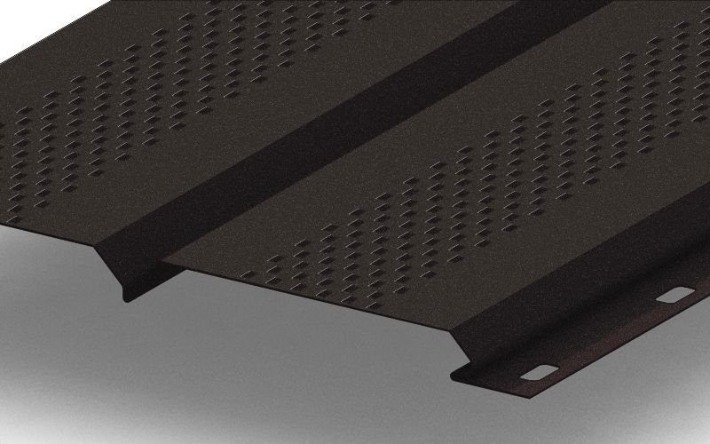 Металлический софит Экобрус с перфорацией с покрытием Стальной бархат, 0,5 мм, изображение, фото | Сталь ТД