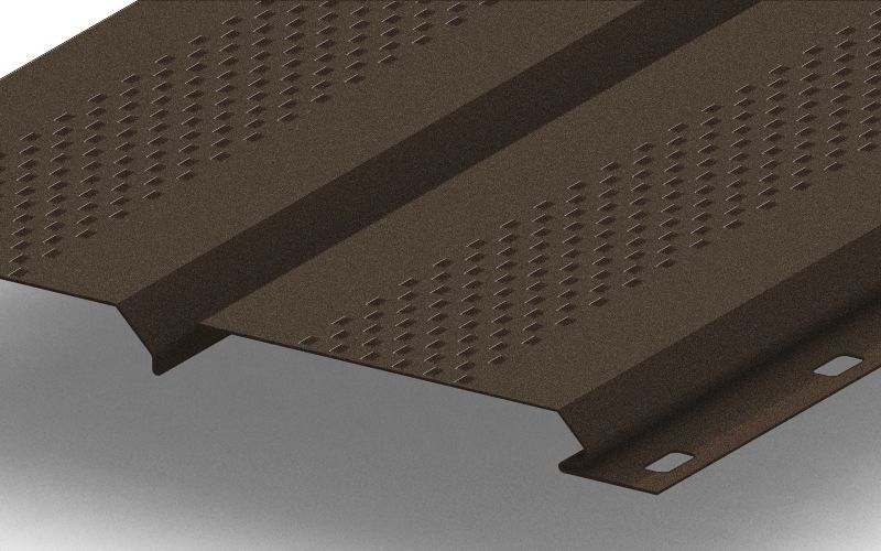 Металлический софит Экобрус с перфорацией с покрытием Satin Matt®, 0,5 мм, изображение, фото | Сталь ТД