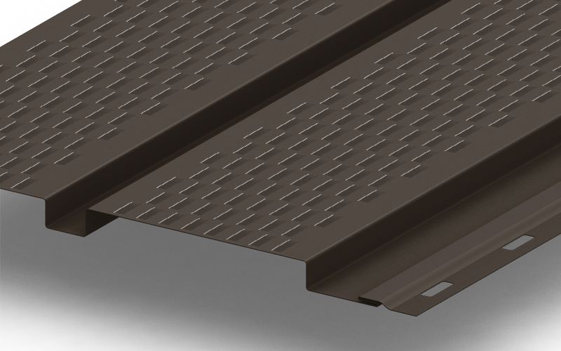 Металлический софит Квадро брус с перфорацией с покрытием Satin®, 0,5 мм, изображение, фото | Сталь ТД