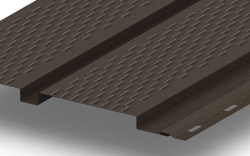 Металлический софит Квадро брус с перфорацией с покрытием Satin Matt®, 0,5 мм, изображение, фото | Сталь ТД