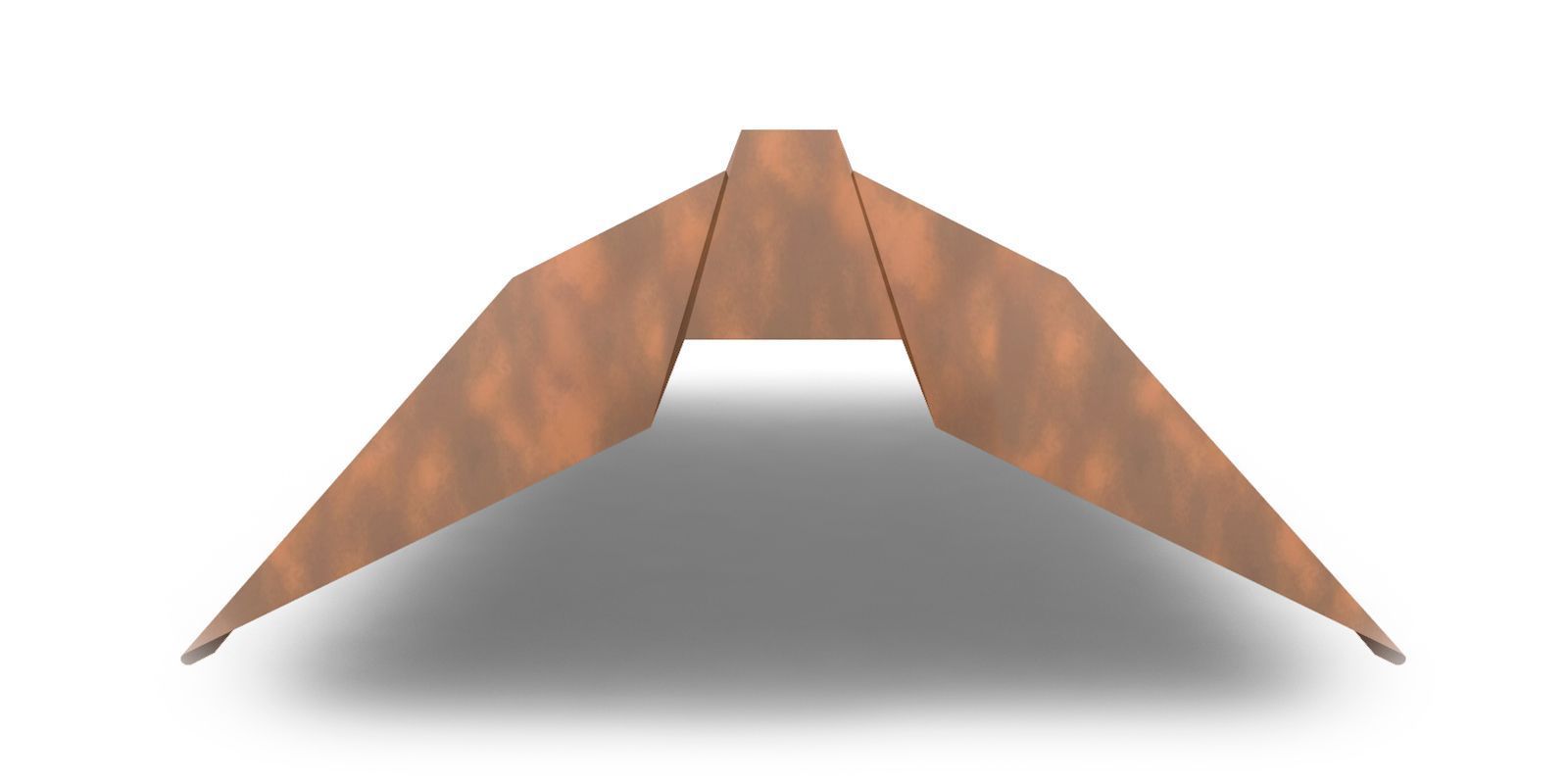 Планка конька плоского широкого с покрытием CLOUDY, 0,5 мм, изображение, фото | Сталь ТД