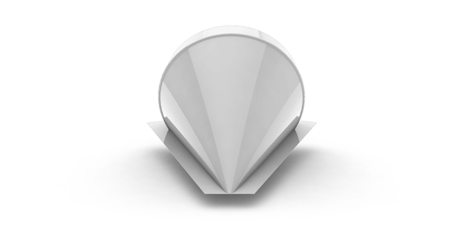 Заглушка полукруглого конька конусная с покрытием Satin, 0,5 мм, изображение, фото | Сталь ТД