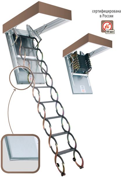 Металлическая огнестойкая лестница LSF 70*110*300, изображение, фото | Сталь ТД