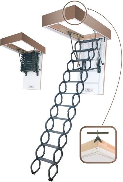 Купить металлическую чердачную термоизоляционную лестницу LST размером 50×80×280