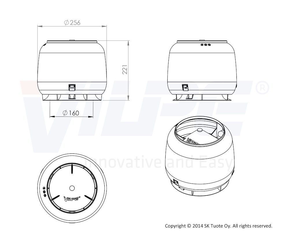 Колпак-дефлектор  для трубы Ø 160мм  для Изолированный вентиляционный выход канализации 110/160/500 стандартные цвта, изображение, чертёж | Сталь ТД