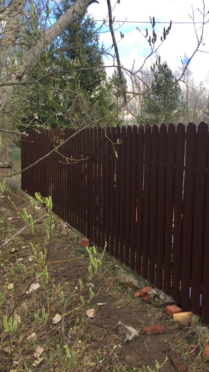 Забор с откатными воротами в Ульяновке