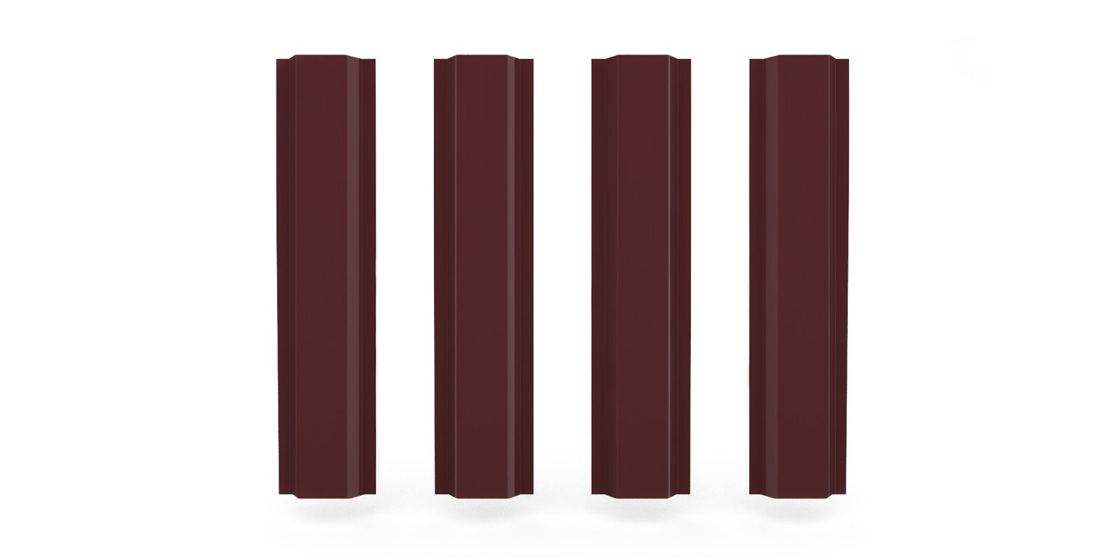 Штакетник металлический П-образный Ш*В 93 мм/1,6 м, классические цвета двухсторонний(дорогие), изображение, фото | Сталь ТД