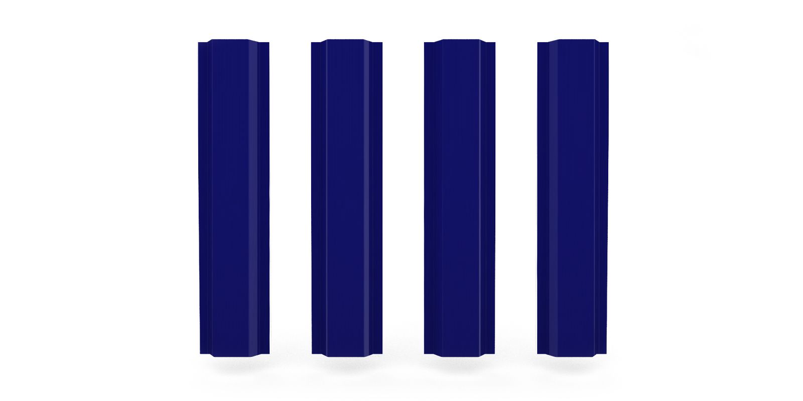 Купить Штакетник металлический П-образный в цвете RAL 5002, длиной 1,6 м, шириной 94 мм, односторонняя окраска