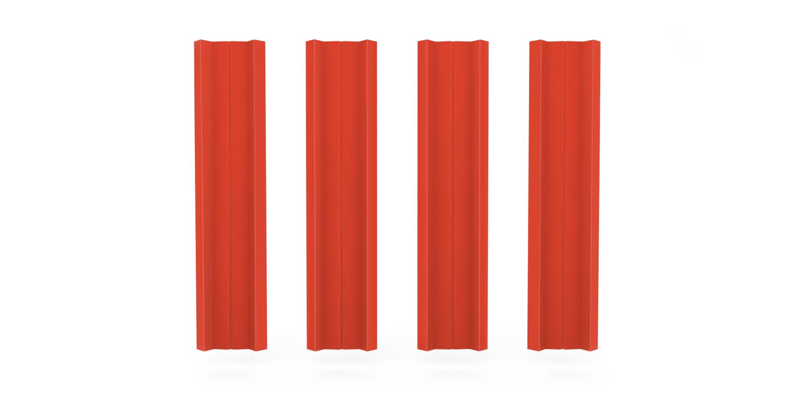 Купить Штакетник металлический М-образный в цвете RAL 2008, длиной 1,6 м, двусторонняя окраска