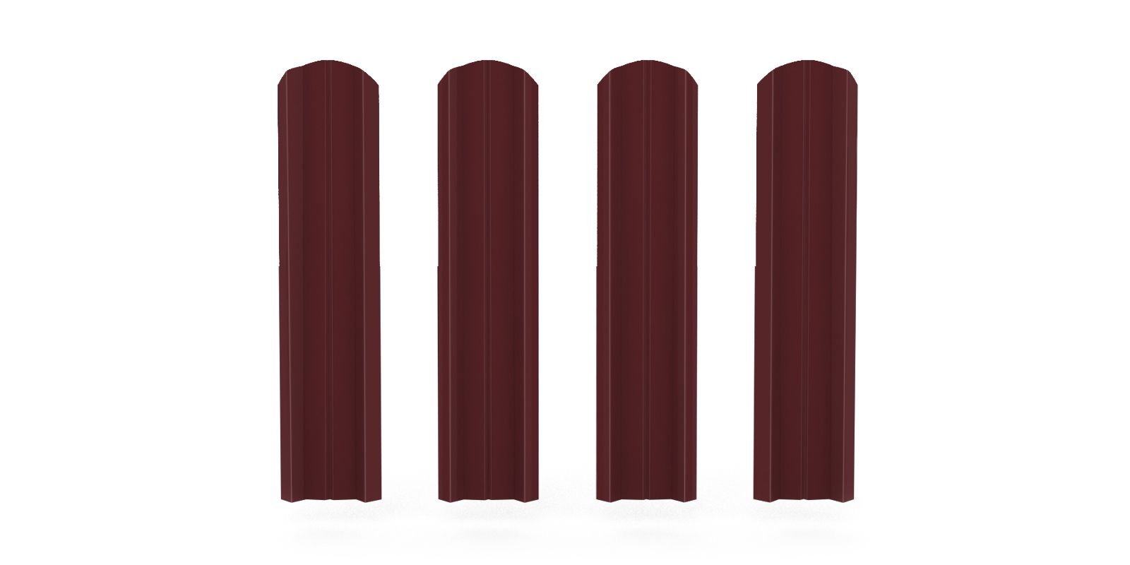 Штакетник металлический М-образный фигурный, 1,8 м, классические цвета, двусторонний, изображение, фото | Сталь ТД