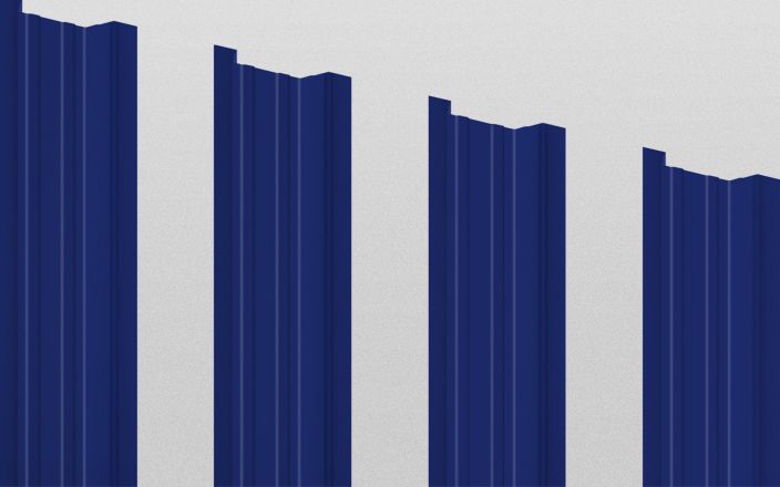 Штакетник металлический прямоугольный