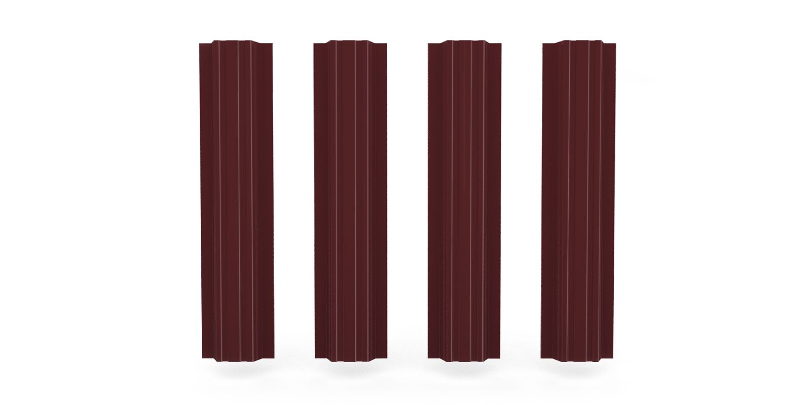 Штакетник металлический прямоугольный, 1,8 м, классические цвета, односторонний, изображение, фото | Сталь ТД