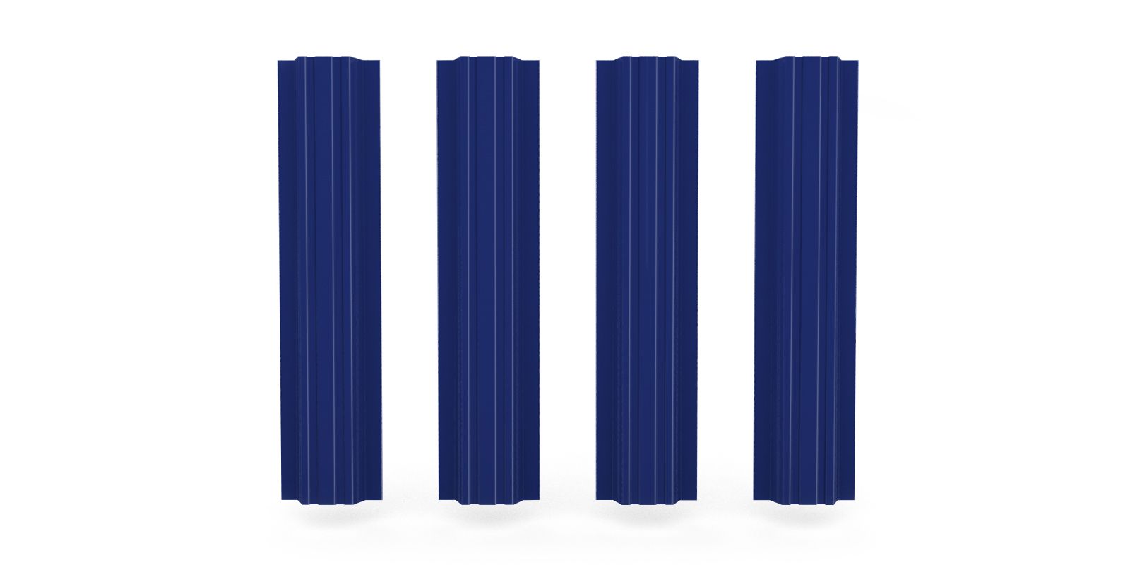Купить Штакетник металлический прямоугольный в цвете RAL 5005, длиной 1,8 м , двусторонняя окраска