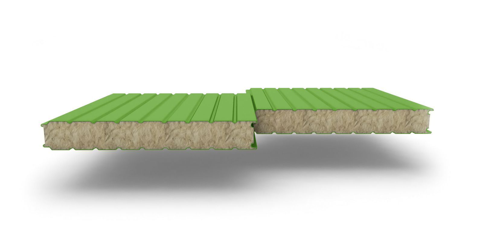 Стеновые трехслойные сэндвич-панели с наполнителем из минеральной ваты, 100 мм, ТУ, 1190 мм, изображение, фото | Сталь ТД