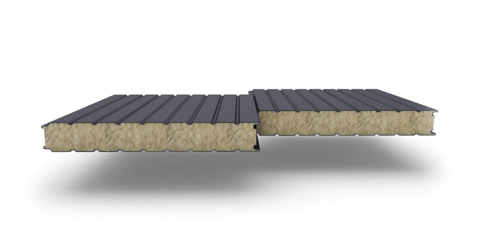 Стеновые трехслойные сэндвич-панели с наполнителем из минеральной ваты, 80 мм, ГОСТ, 1190 мм, изображение, фото | Сталь ТД