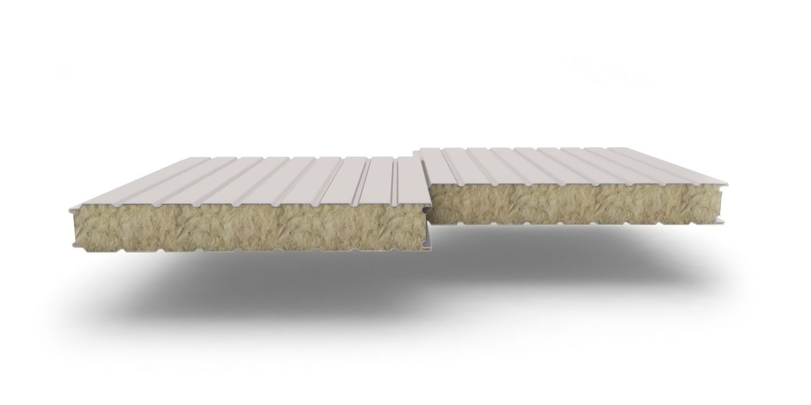 Купить Стеновые сэндвич-панели с наполнителем из минеральной ваты в цвете RAL 7047 толщиной 60 мм