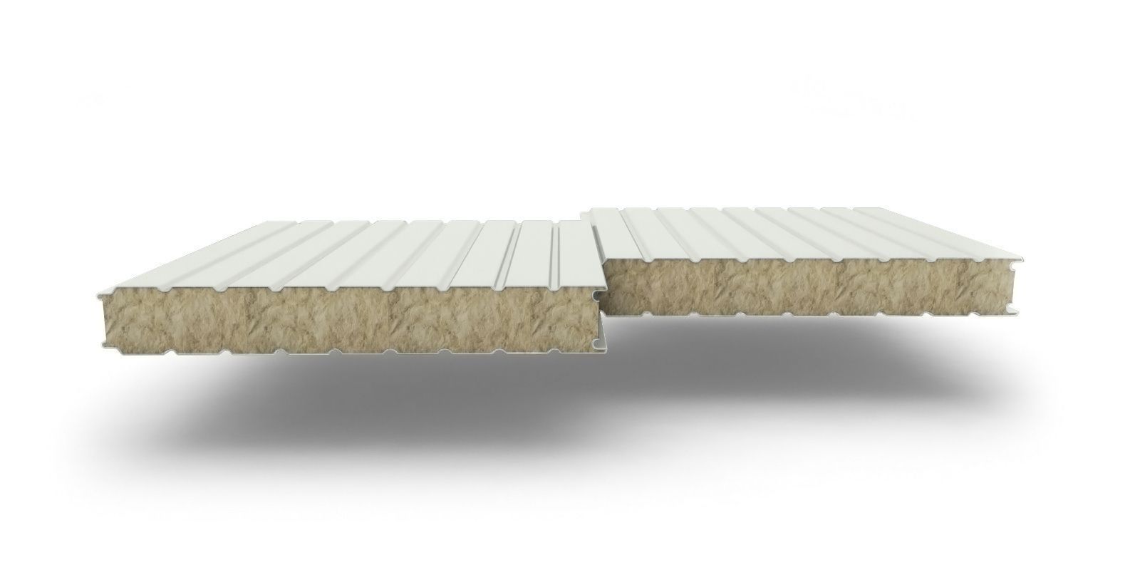 Купить Стеновые сэндвич-панели с наполнителем из минеральной ваты в цвете RAL 9002 толщиной 60 мм