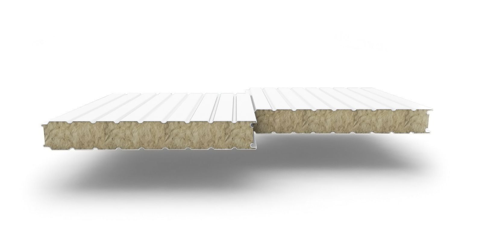Купить Стеновые сэндвич-панели с наполнителем из минеральной ваты в цвете RAL 9003 толщиной 80 мм