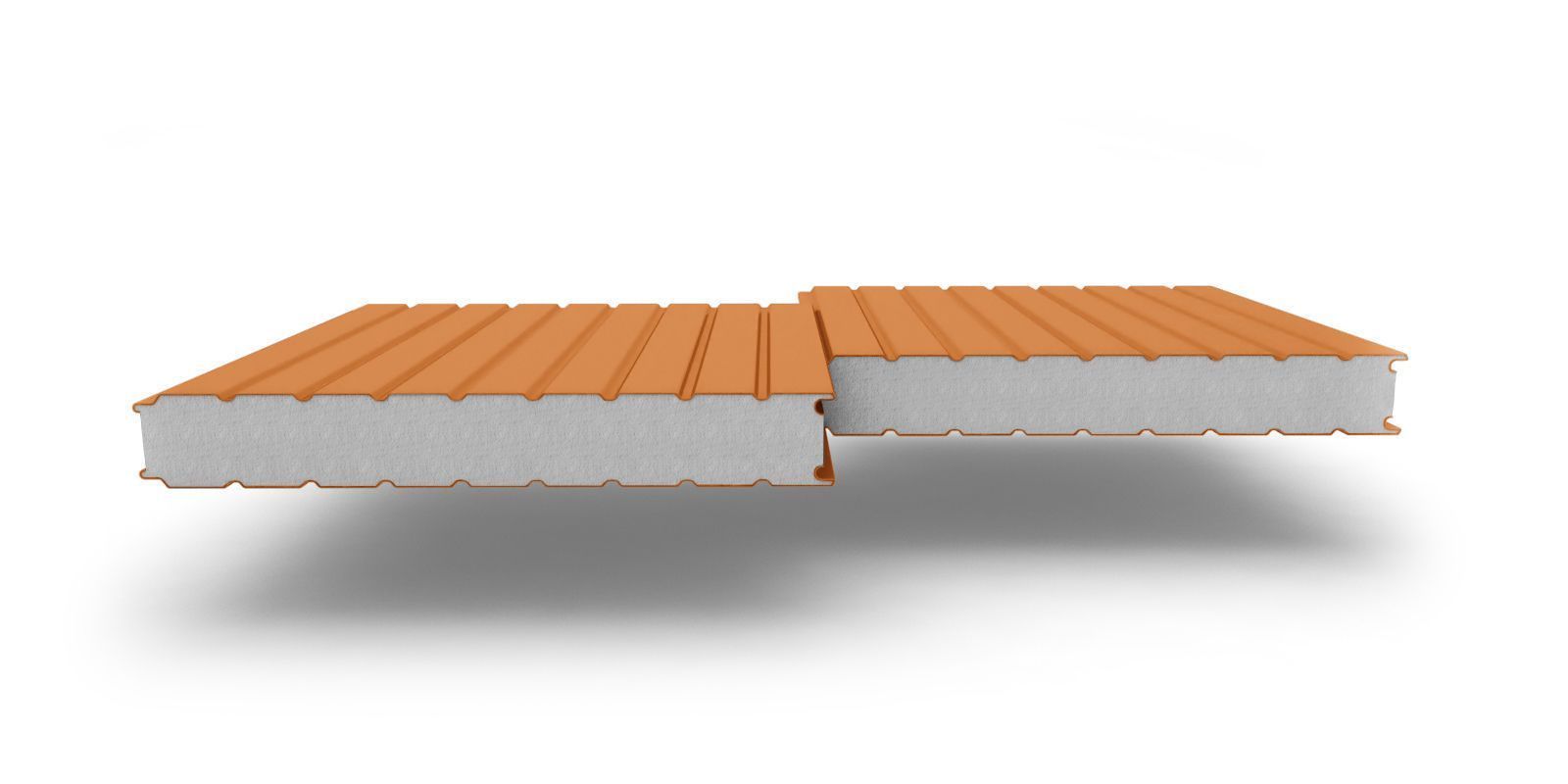 Стеновые трехслойные сэндвич-панели с наполнителем из пенополистирола, 80 мм, 1190 мм, изображение, фото | Сталь ТД