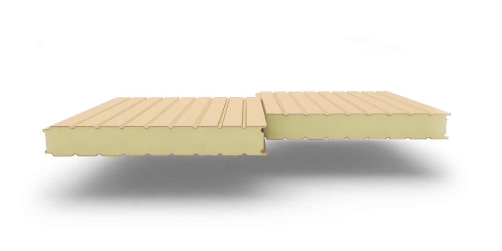 Стеновые трехслойные сэндвич-панели с наполнителем из пенополиуретана, 80 мм, 1160 мм, изображение, фото | Сталь ТД