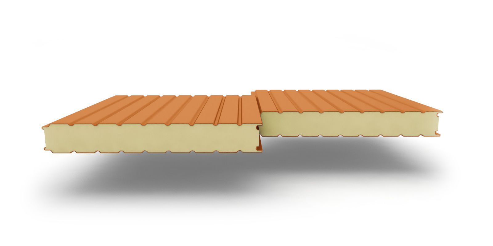 Стеновые трехслойные сэндвич-панели с наполнителем из пенополиуретана, 120 мм, 1160 мм, изображение, фото | Сталь ТД