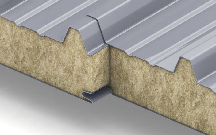 Кровельные сэндвич-панели с наполнителем из минеральной ваты