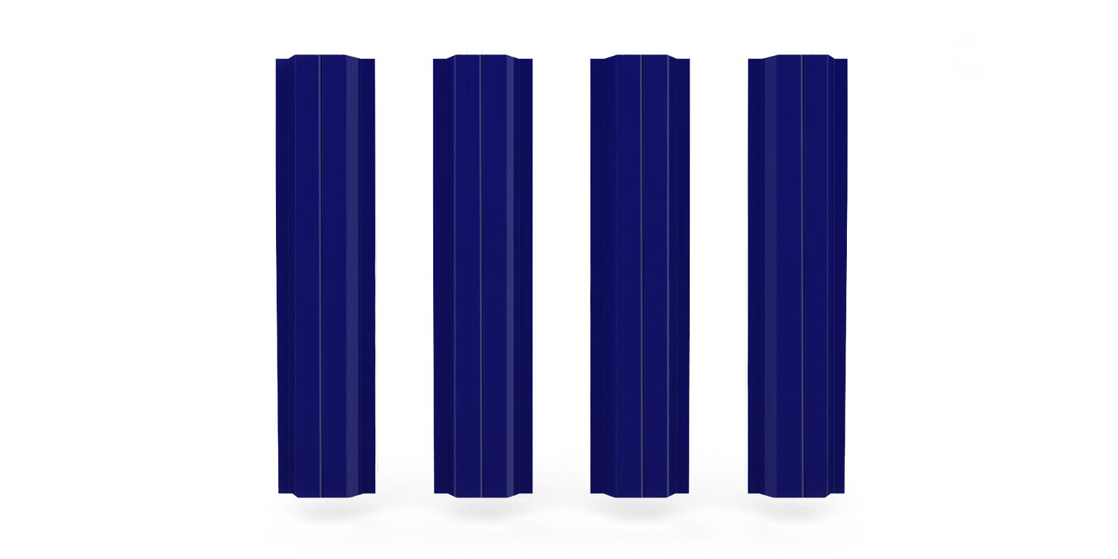 Штакетник металлический П-образный с ребром жесткости, 1,8 м, классические цвета, двусторонний, изображение, фото | Сталь ТД