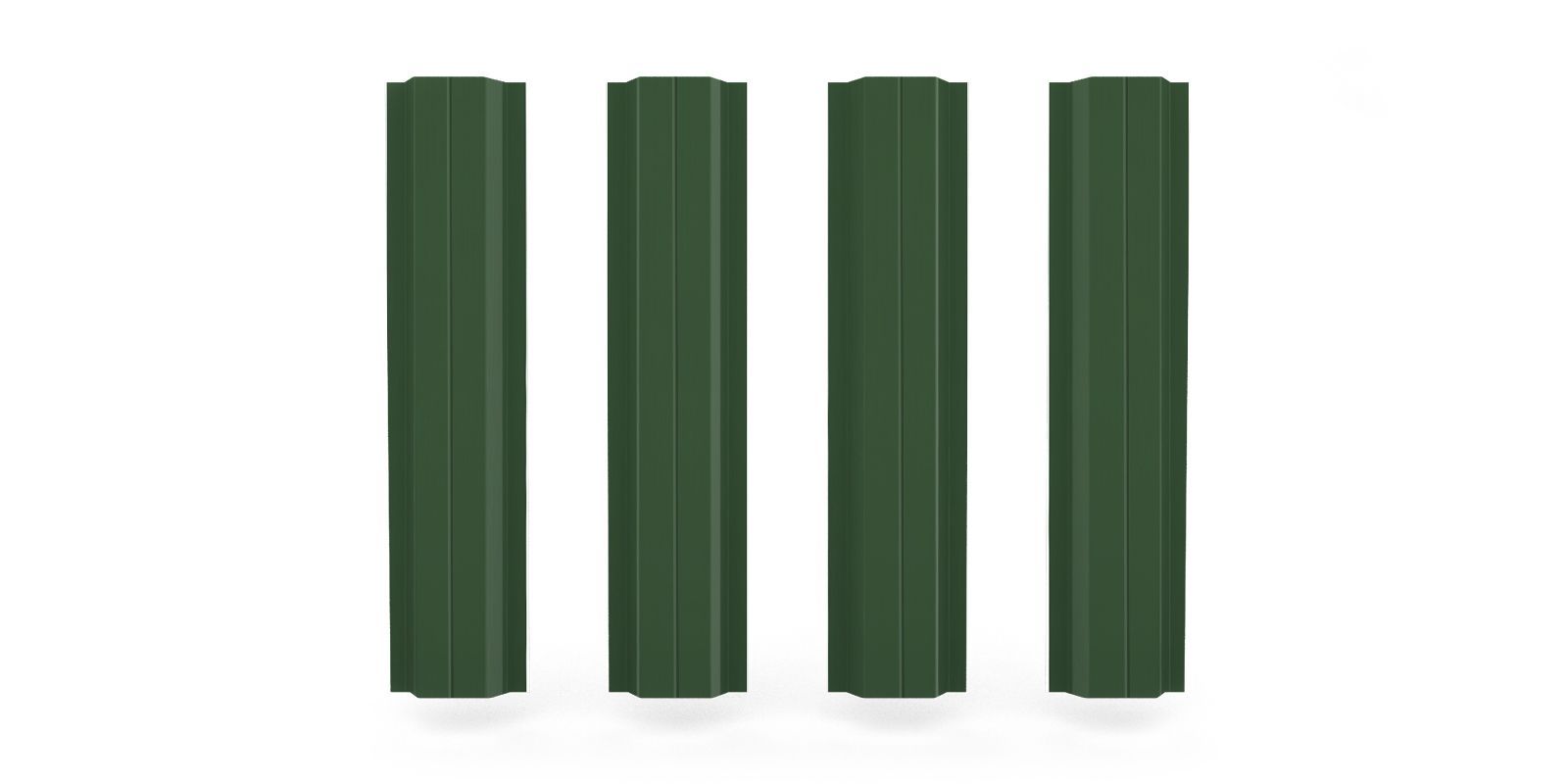 Штакетник металлический П-образный с ребром жесткости, 1,8 м, классические цвета, односторонний, изображение, фото | Сталь ТД