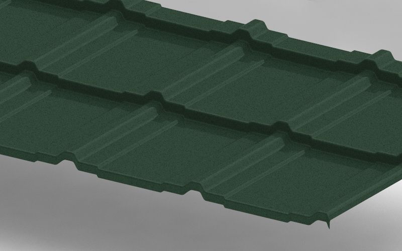 Металлочерепица RUUKKI® FRIGGE с покрытием Green Coat Pural BT Matt, изображение, фото | Сталь ТД