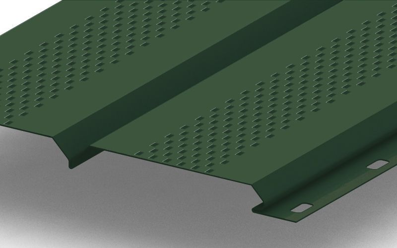 Металлический софит Экобрус с перфорацией с покрытием GreenCoat® Pural®, 0,5 мм, изображение, фото | Сталь ТД
