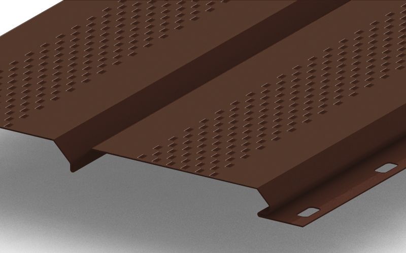 Металлический софит Экобрус с перфорацией с покрытием Satin®, 0,5 мм, изображение, фото | Сталь ТД