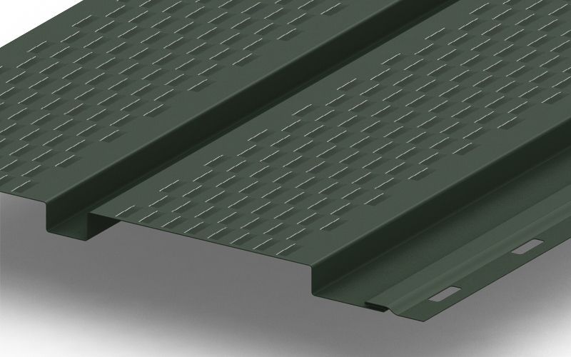 Металлический софит Квадро брус с перфорацией с покрытием GreenCoat® Pural®, 0,5 мм, изображение, фото | Сталь ТД