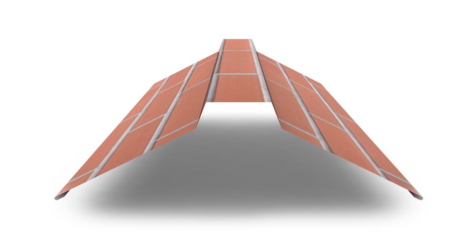 Планка конька плоского широкого с покрытием ECOSTEEL® , 0,5 мм, изображение, фото | Сталь ТД
