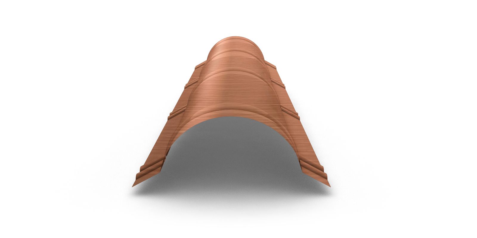 Планка конька полукруглого с покрытием AGNETA, 0,5 мм, изображение, фото | Сталь ТД