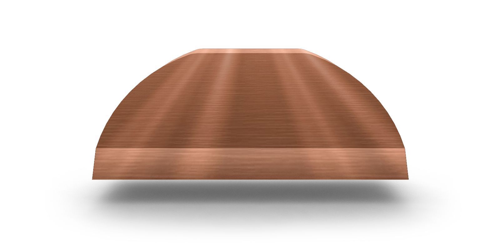 Заглушка полукруглого конька плоская, с покрытием AGNETA, 0,5 мм, изображение, фото | Сталь ТД