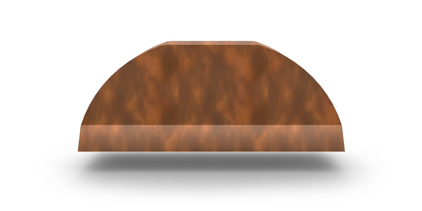 Заглушка полукруглого конька плоская, с покрытием CLOUDY, 0,5 мм, изображение, фото | Сталь ТД