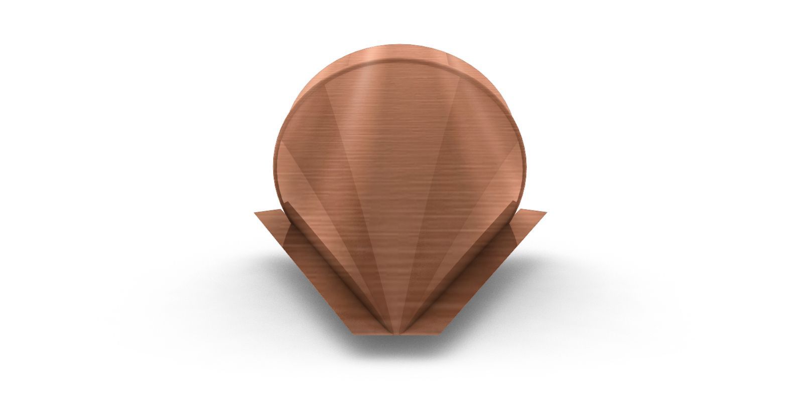 Заглушка полукруглого конька конусная с покрытием AGNETA, 0,5 мм, изображение, фото | Сталь ТД