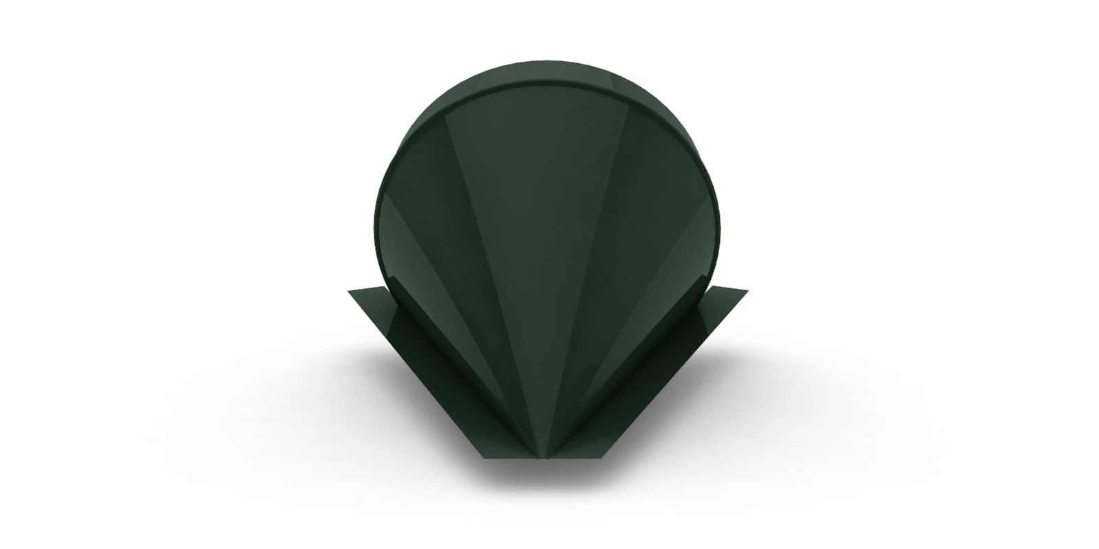 Заглушка полукруглого конька конусная с покрытием GreenCoat Pural, 0,5 мм, изображение, фото | Сталь ТД