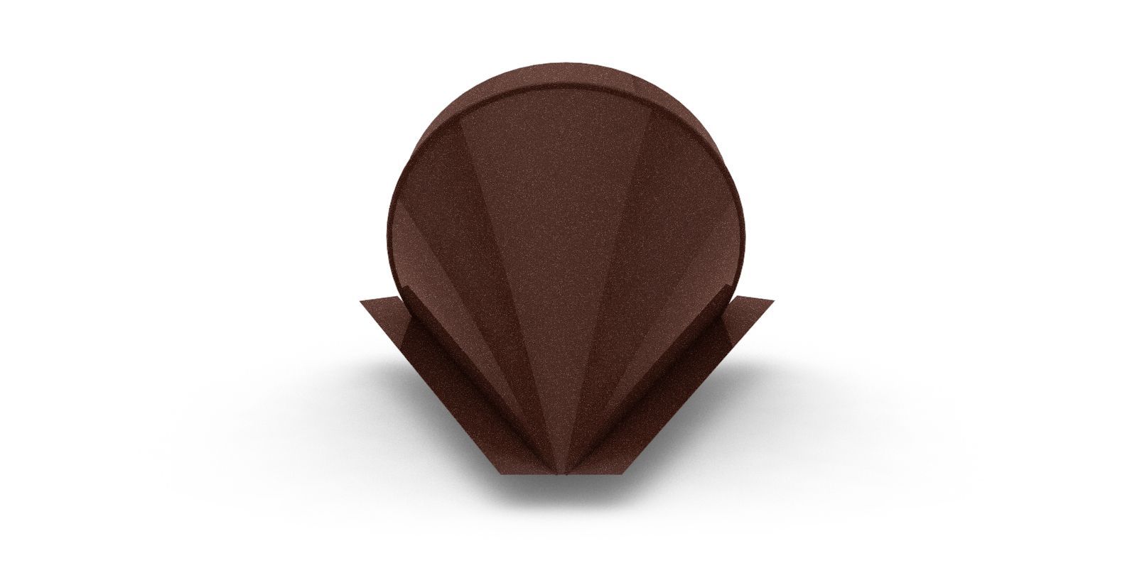 Заглушка полукруглого конька конусная с покрытием Velur, 0,5 мм, изображение, фото | Сталь ТД
