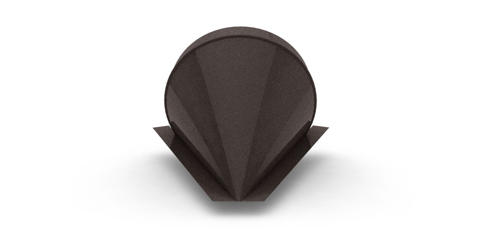 Заглушка полукруглого конька конусная с покрытием Стальной бархат, 0,5 мм, изображение, фото | Сталь ТД