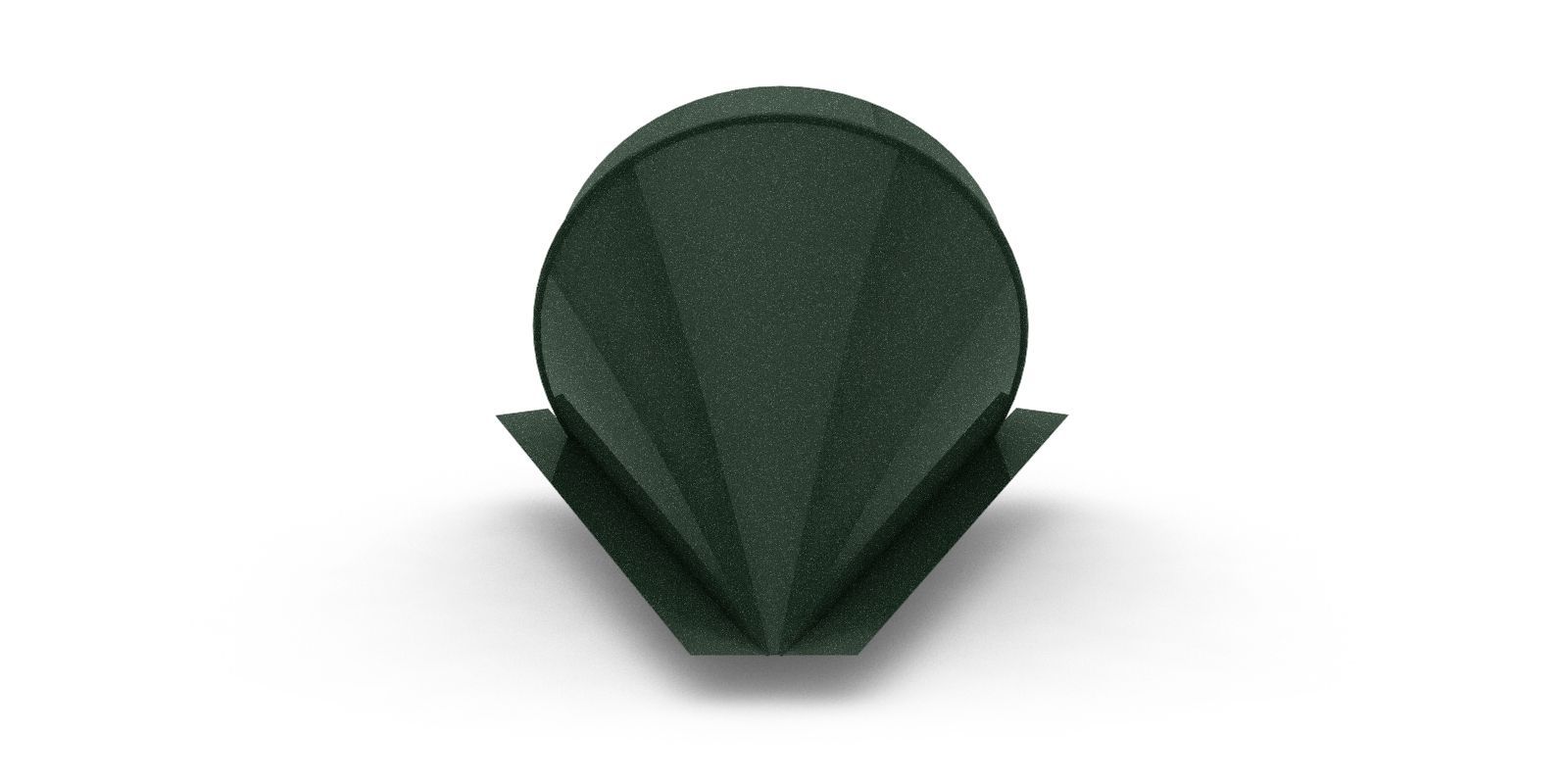 Купить заглушку полукруглого конька конусную с покрытием GreenCoat® Pural Matt® в цвете RR 11, толщиной 0,50 мм