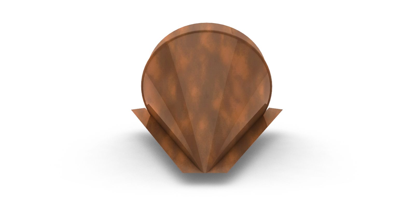 Заглушка полукруглого конька конусная с покрытием CLOUDY, 0,5 мм, изображение, фото | Сталь ТД