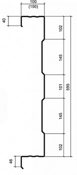 Сэндвич-профиль акустический МП СПА-150х595, 0,8 мм, цинк, изображение, фото | Сталь ТД
