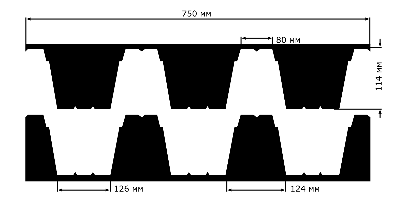 Купить уплотнитель Н-114х750-А для профнастила (профлиста) | Санкт ...